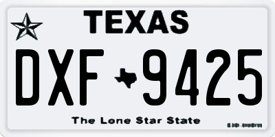 TX license plate DXF9425