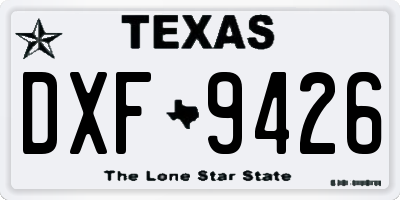 TX license plate DXF9426