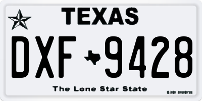 TX license plate DXF9428