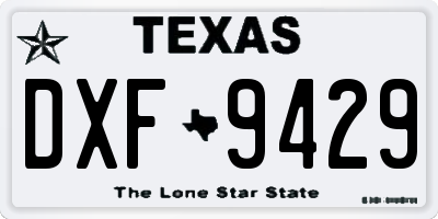 TX license plate DXF9429