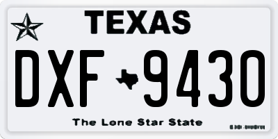 TX license plate DXF9430