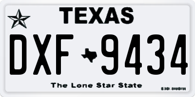 TX license plate DXF9434