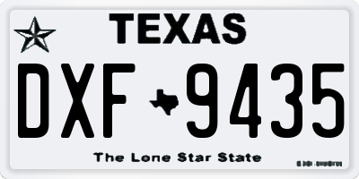 TX license plate DXF9435