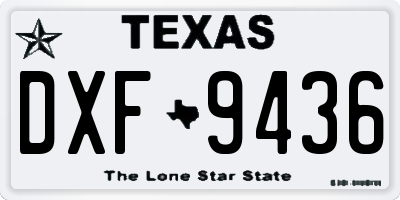 TX license plate DXF9436
