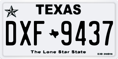 TX license plate DXF9437