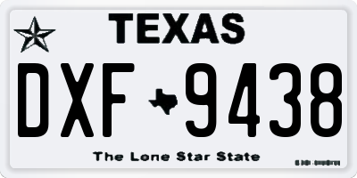 TX license plate DXF9438