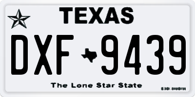 TX license plate DXF9439