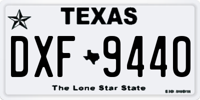 TX license plate DXF9440