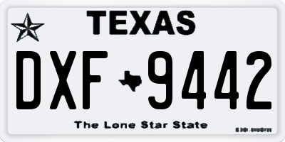 TX license plate DXF9442