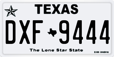 TX license plate DXF9444