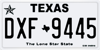 TX license plate DXF9445