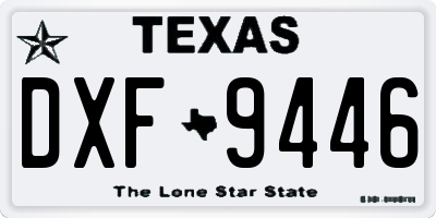 TX license plate DXF9446