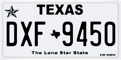 TX license plate DXF9450