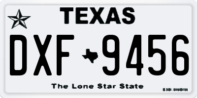 TX license plate DXF9456
