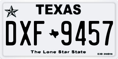TX license plate DXF9457