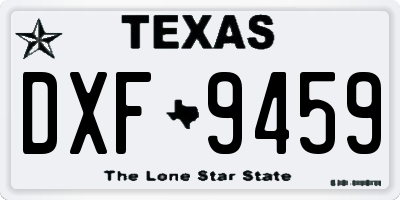 TX license plate DXF9459