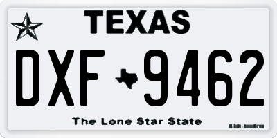 TX license plate DXF9462