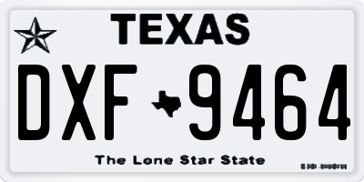 TX license plate DXF9464