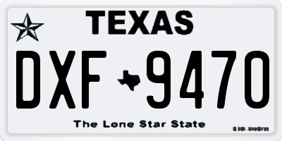 TX license plate DXF9470