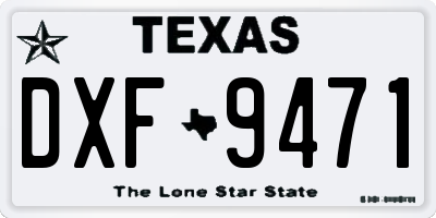 TX license plate DXF9471