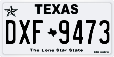 TX license plate DXF9473