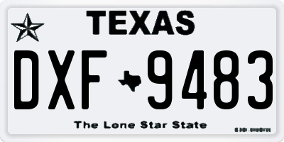 TX license plate DXF9483