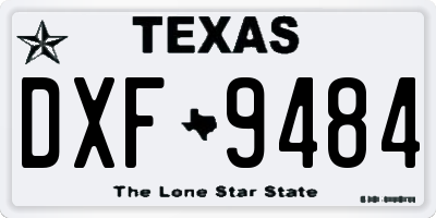 TX license plate DXF9484