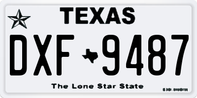 TX license plate DXF9487
