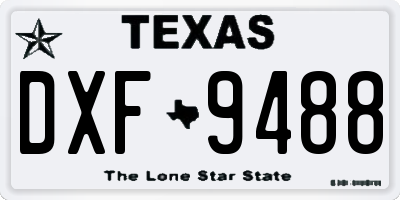TX license plate DXF9488