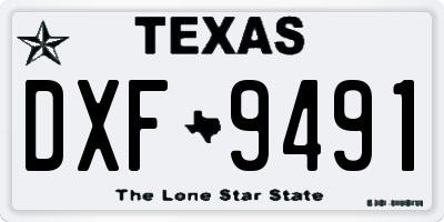 TX license plate DXF9491