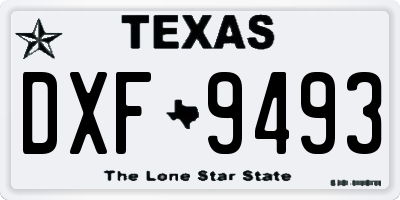 TX license plate DXF9493