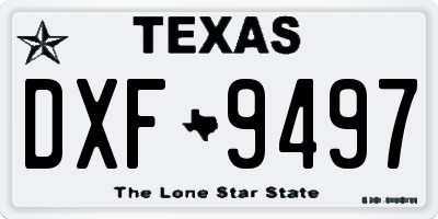 TX license plate DXF9497