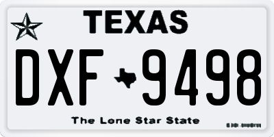 TX license plate DXF9498