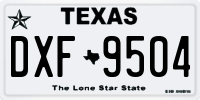 TX license plate DXF9504