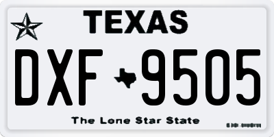 TX license plate DXF9505