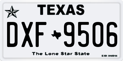TX license plate DXF9506