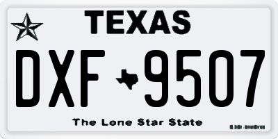 TX license plate DXF9507