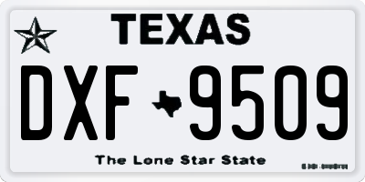 TX license plate DXF9509