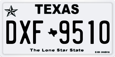 TX license plate DXF9510