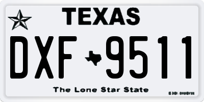 TX license plate DXF9511
