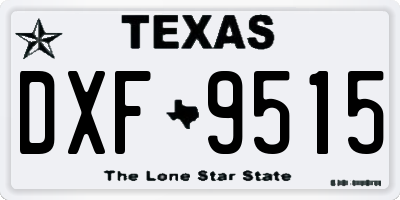 TX license plate DXF9515