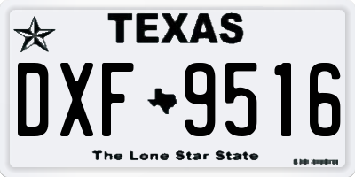TX license plate DXF9516