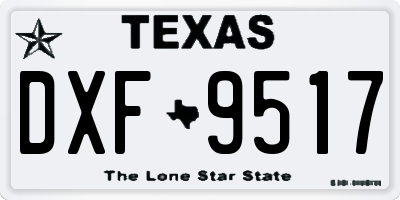 TX license plate DXF9517