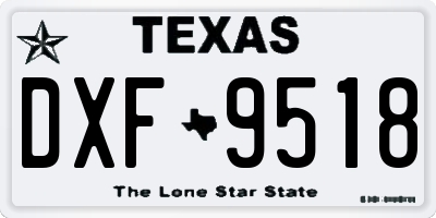 TX license plate DXF9518