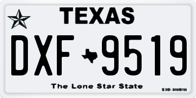 TX license plate DXF9519