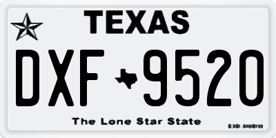 TX license plate DXF9520