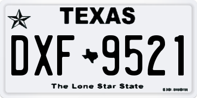 TX license plate DXF9521