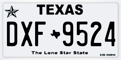 TX license plate DXF9524