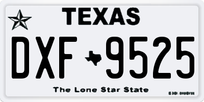 TX license plate DXF9525