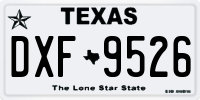 TX license plate DXF9526